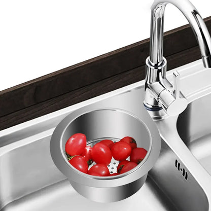Stainless Steel Swan Sink Strainer Basket – Hanging Waste Drain Filter & Fruit Vegetable Drainer with Sponge Rack