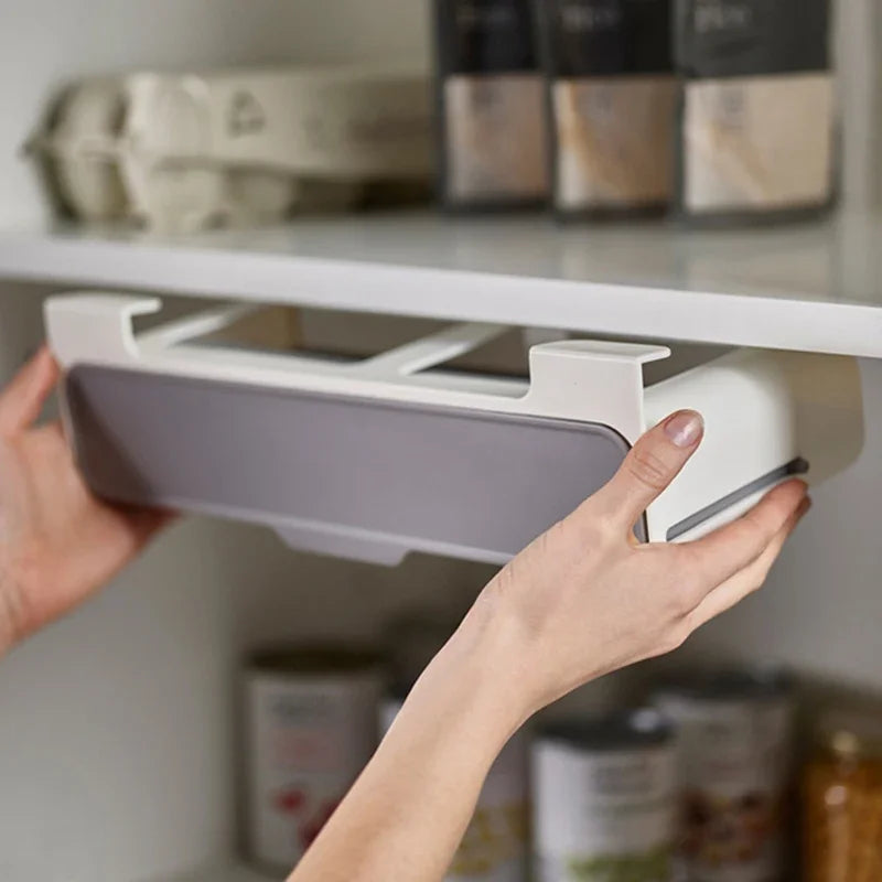 Self-Adhesive Wall-Mounted Spice Rack – Under-Shelf Seasoning Bottle & Kitchen Storage Organizer