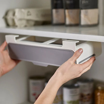 Self-Adhesive Wall-Mounted Spice Rack – Under-Shelf Seasoning Bottle & Kitchen Storage Organizer