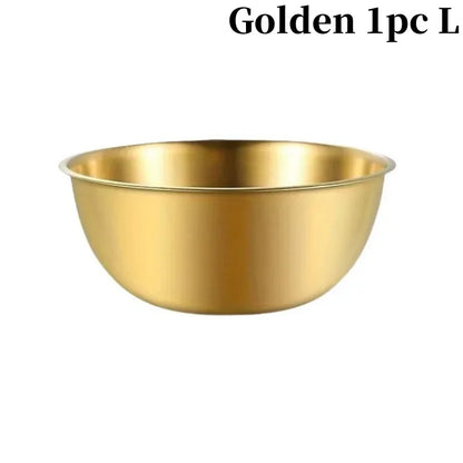 17/19/22CM Stainless Steel Salad Bowls Egg Flour Mixing Basin Fruit Vegetable Noodle Container for Kitchen Tableware Baking Tool