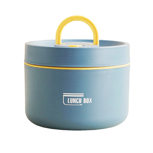Thermal Leakproof Round Lunch Box with Folding Handle – Insulated Picnic Lunchbox for Kids & Adults