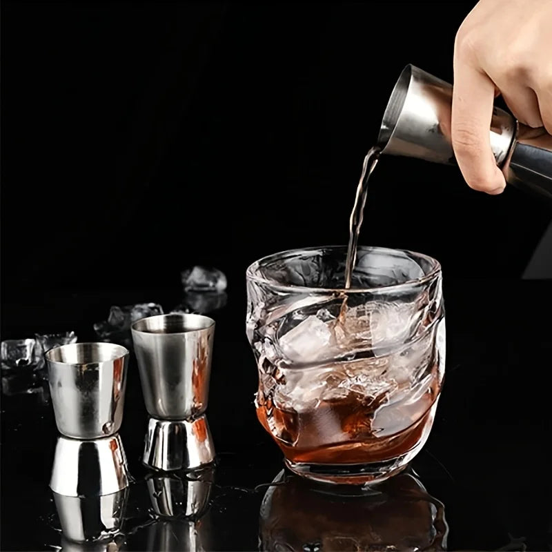 Stainless Steel Dual Shot Jigger & Cocktail Measurer – Bar Tool Peg Measurer for Drinks & Alcohol