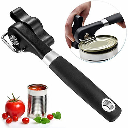 Kitchenley Professional Side-Cut Manual Can Opener – Easy-Grip Plastic Kitchen Tool for Safe, Clean Lid Removal