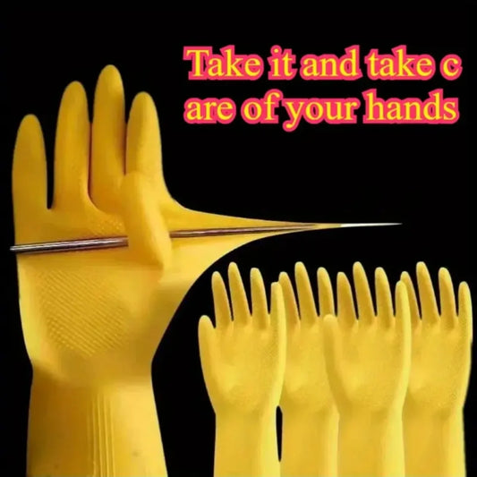 Latex Dishwashing Gloves Women's Waterproof Household Kitchen Washing Bowl Washing Clothes Vegetable Cleaning Household