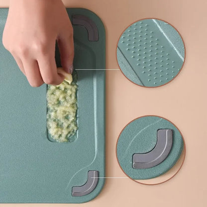 1PC Stainless Steel Plastic Double-sided Multifunctional Cutting Board for Cutting Vegetables, Meat, and Fruits.