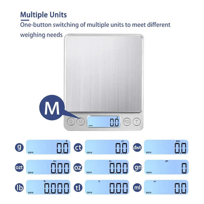 Digital Kitchen Scale 500g/ 0.01g Small Jewelry Scale Food Scales Digital Weight Gram and Oz Digital Gram Scale with LCD/ Tare