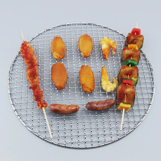 34 Sizes 10-60cm Diameter Round 304 Stainless Steel BBQ Grills Net Meshes Korean Barbecue Non-stick Wire Net bbq Grill Mesh Rack
