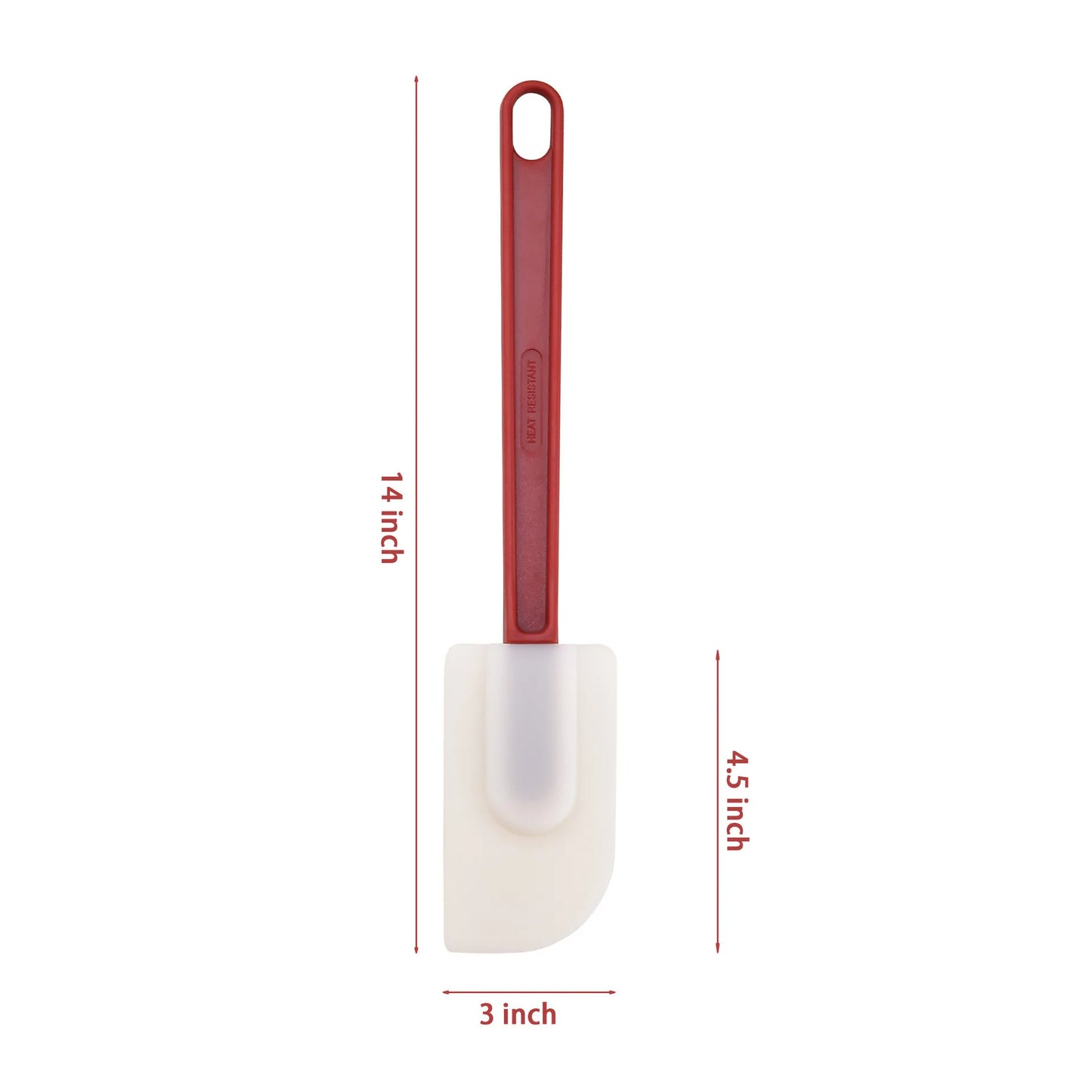 LMETJMA Heat Resistant Rubber Spatula Nonstick Silicone Spatula Scrapers Commercial High Temp Kitchen Baking Spatula JT491
