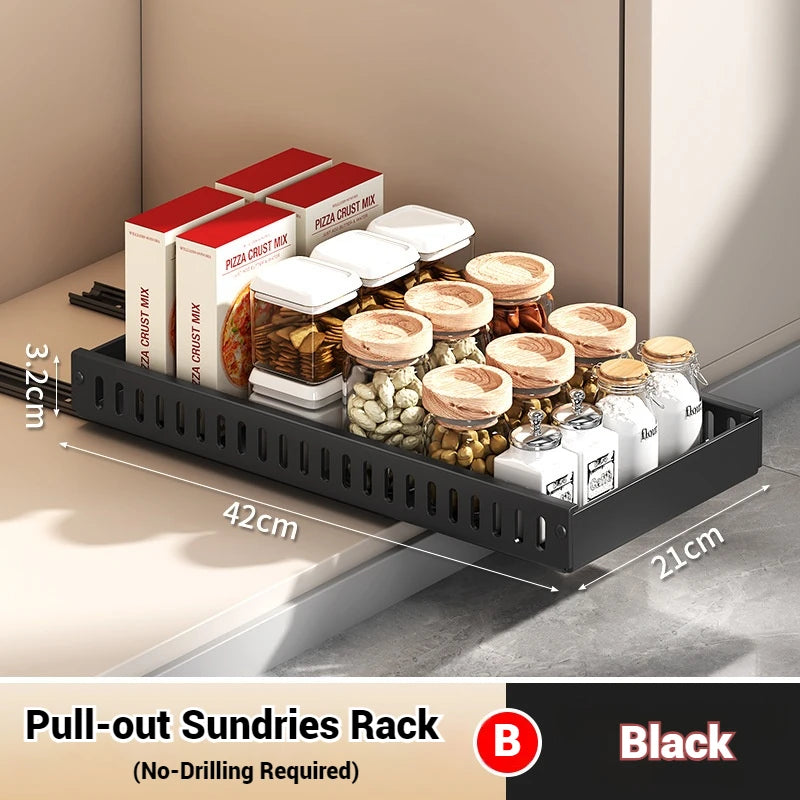 Pots and Pans Organizer Under Cabinet,Sliding Pot Lid Holder and Pan Rack Kitchen,Pull out Pot and Pan Organizer,Dishes Storage