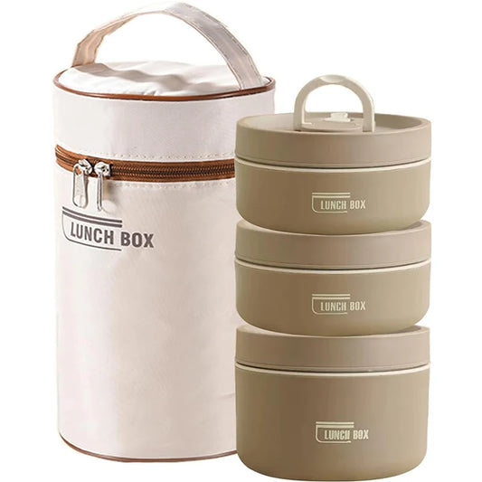 Portable Insulated Stackable Lunch Container Set – 3-Tier Thermal - Kitchenley