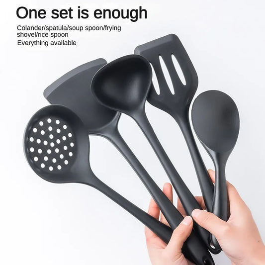 1/5psc kitchen Silicone5Non-Stick pan high temperature resistance spatula set spatula meal Spoon soup spoon set