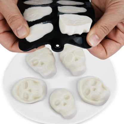 10-Grid Skull Silicone Ice Cube Mold