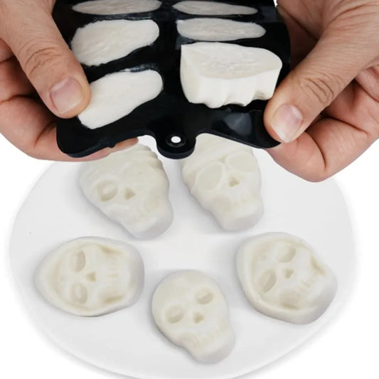 10-Grid Skull Silicone Ice Cube Mold