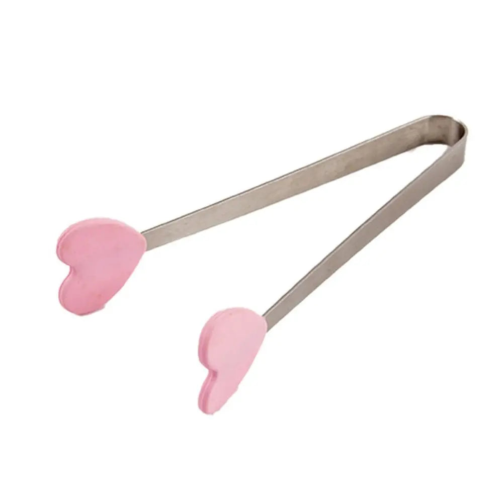 Creative Silicone Stainless Steel Mini Snack Food Tongs Non-slip Handles BBQ Bread Ice Cube Clip Kitchen Accessories BBQ
