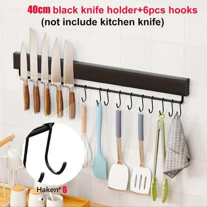 40CM 50CM Stainless Steel Knife Stand Magnetic Knife Holder Wall Block Storage Rack for Knives Kitchen Accessories Organizer