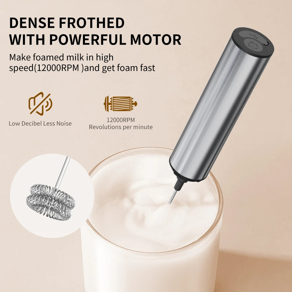 Kitchen Powerful Stirrer Milk Frother Handheld Foam Maker for Lattes Whisk Drink Mixer Coffee Electric Rechargable Egg Beater