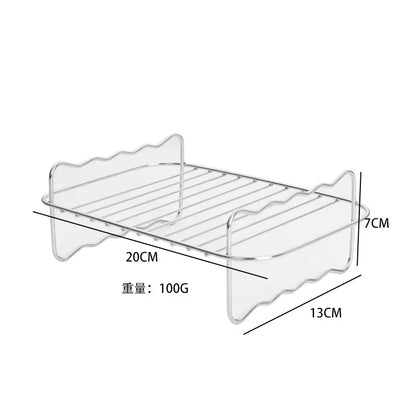 304 Stainless Steel Air Fryer Grill Rack & Vertical Skewer Stand – Dehydrator BBQ Rack & Toast Bread Holder