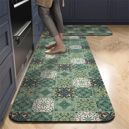 1PCS Kitchen Floor Mat Waterproof, Anti-skid, Anti-dirty Foot Mat Household Door Mat Crystal Velvet Long Carpet Door Mats 바닥 깔개