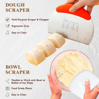 19-Piece Professional Sourdough Starter Kit – Banneton Bread Proofing Basket & Glass Starter Jar - Kitchenley