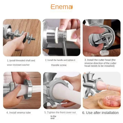 Heavy-Duty Manual Meat Mincer & Grinder – Sausage Filler, Noodle & Pasta Maker Kitchen Tool