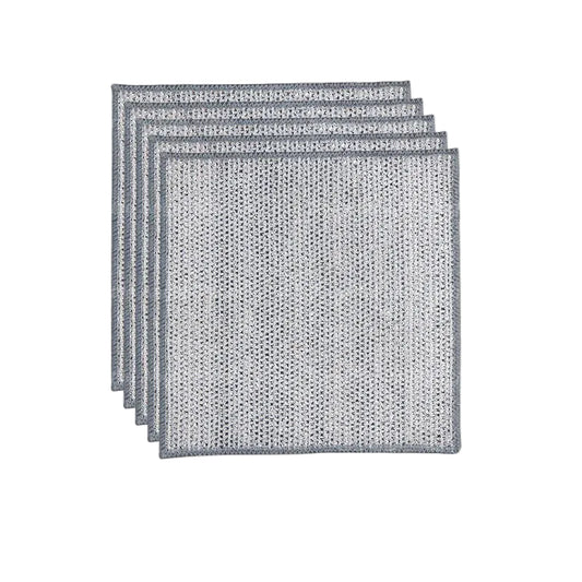 Thickened Steel Wire & Microfiber Mesh Cleaning Cloth – Non-Scratch Double-Layer Dishrag & Pot Washing Rag (5/20 Pcs)