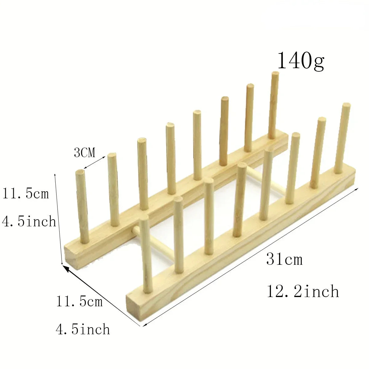 Wooden Dish Drainer & Drying Rack – Plate Stand, Pot Lid Holder & Cup Shelf - Kitchenley