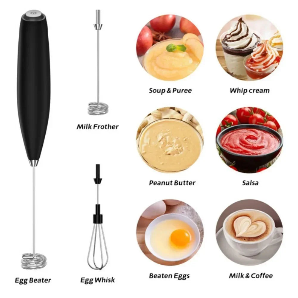 Powerful Electric Milk Frother, Handheld Mini Whisk for Coffee, Latte, Cappuccino, Kitchen Tools, Household Essentials
