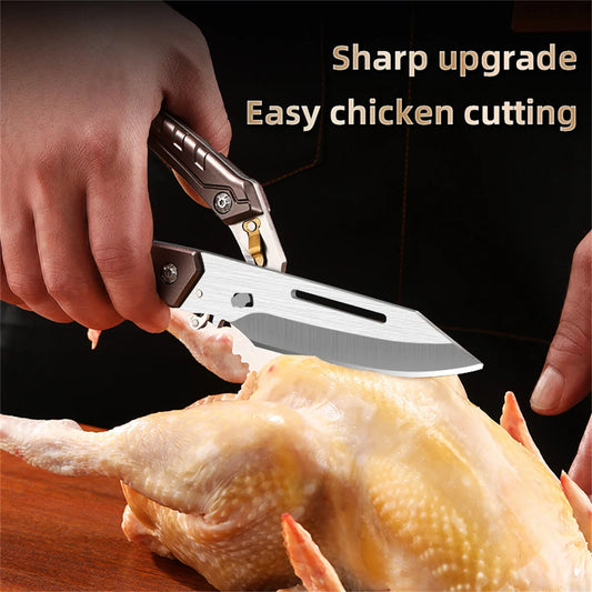 Heavy-Duty Stainless Steel Poultry Shears – Professional Kitchen Scissors for Chicken & Meat Cutting