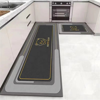 1PCS Kitchen Floor Mat Waterproof, Anti-skid, Anti-dirty Foot Mat Household Door Mat Crystal Velvet Long Carpet Door Mats 바닥 깔개