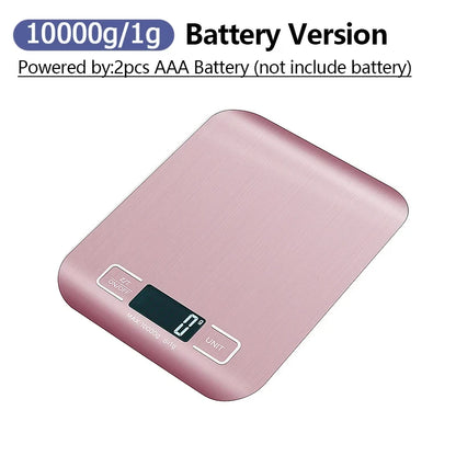 5kg/10kg Rechargeable Kitchen Scale LCD Display Stainless Steel Electronic Scales Home Jewelry Food Snacks Weighing Baking Tools