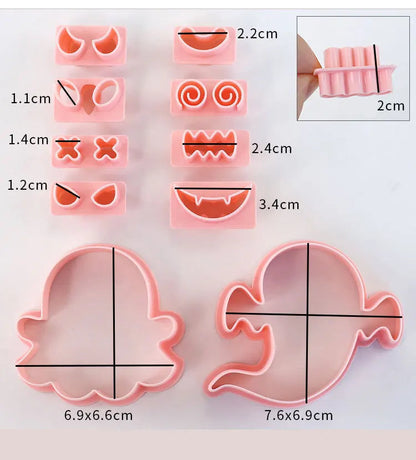 10-Piece Ghost Face Cookie Cutter Set