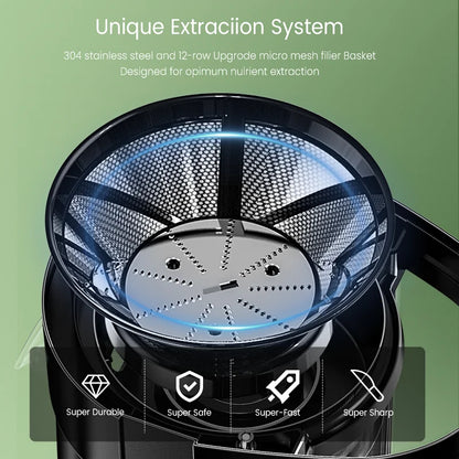 SEJOY Centrifugal Juicer Machine Compact Automatic Pulp Ejection Electric Citrus Juicer Extractor Machine Fruit Veg Blender