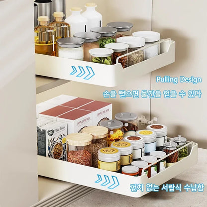 Pull-Out Kitchen Storage Rack with Slide Rails – Cabinet Organizer - Kitchenley