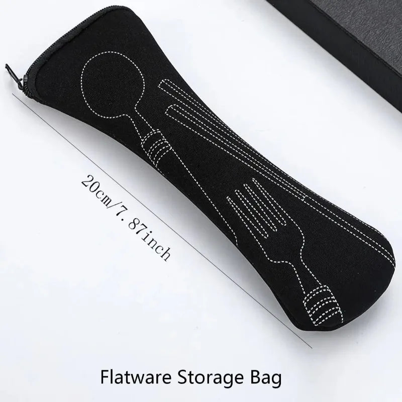 1PC Tableware Bag  Portable Dinner Set Travel Picnic Fork Packaging Outdoor Camping Kitchen Home Storage Bags(only Bag)