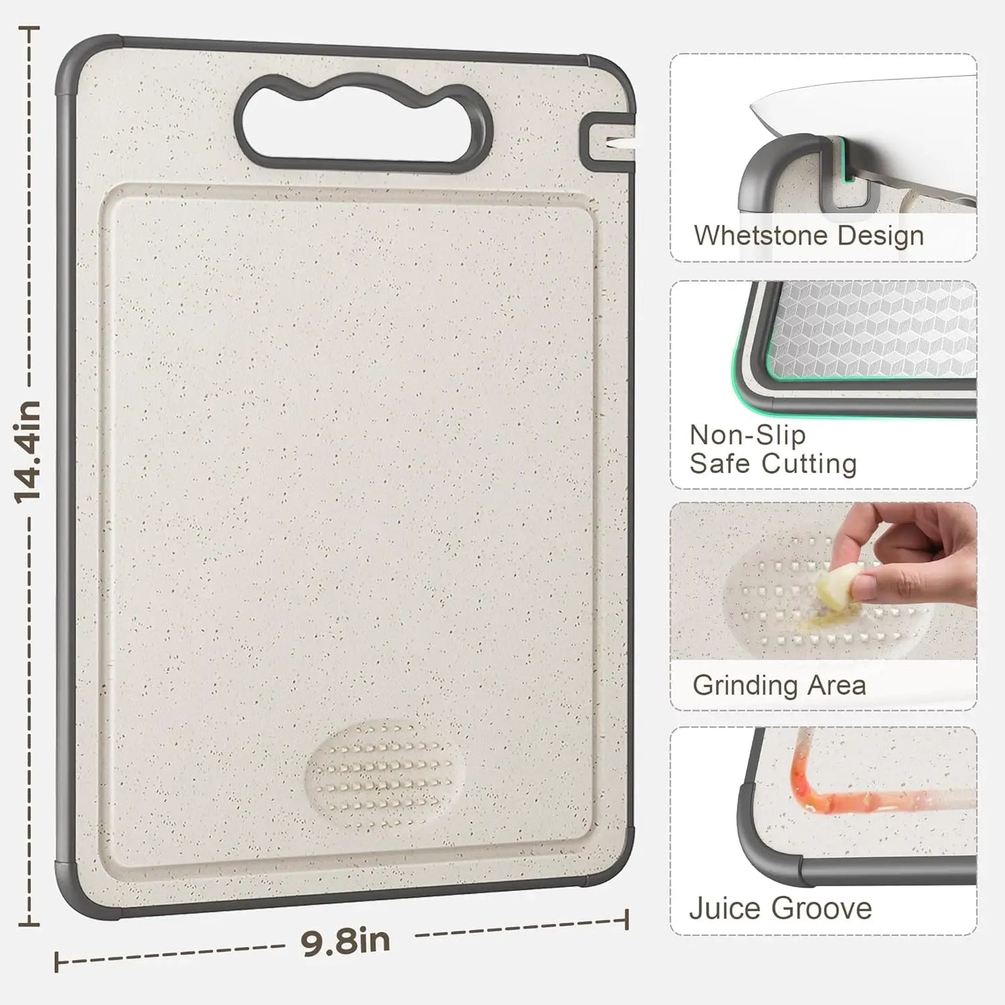 1pcs Stainless Steel Cutting Board Double Sided Chopping Board for Kitchen Scratch Resistant Anti-Slip Silicone Edges