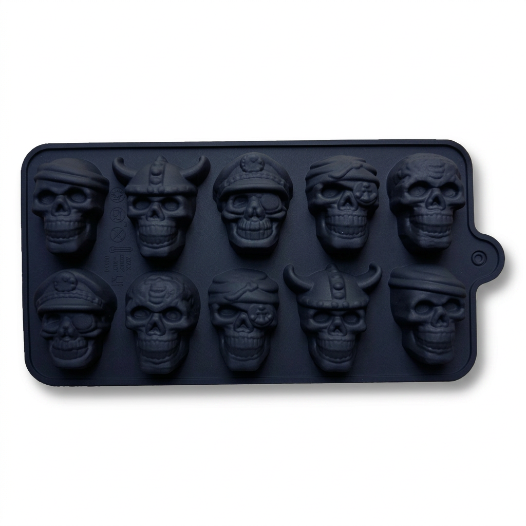 10-Grid Skull Silicone Ice Cube Mold