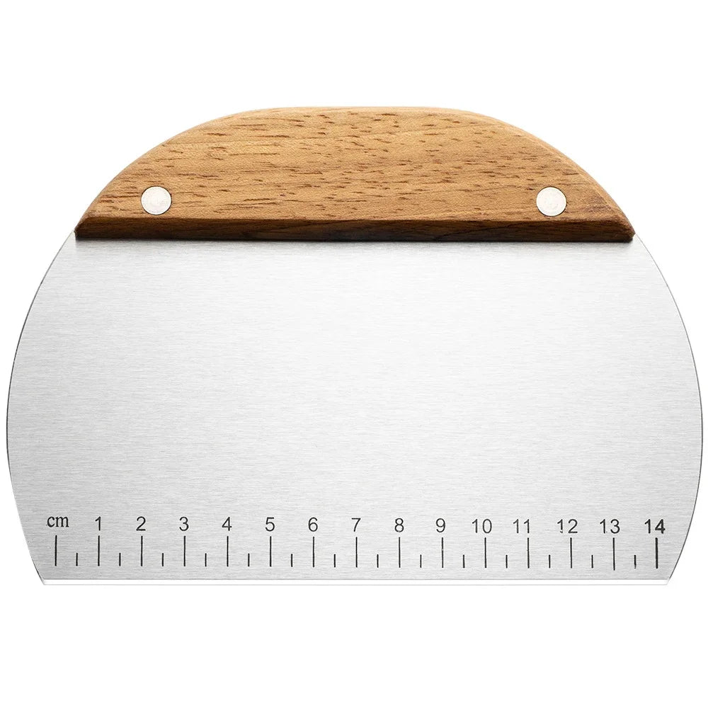 Stainless Steel Pastry Cutter & Dough Scraper with Scale – Noodle Knife & Cake Scraper Baking Tool (1/3 Pcs)