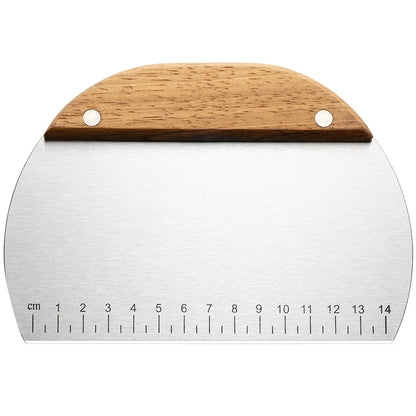 Stainless Steel Pastry Cutter & Dough Scraper with Scale – Noodle Knife & Cake Scraper Baking Tool (1/3 Pcs)