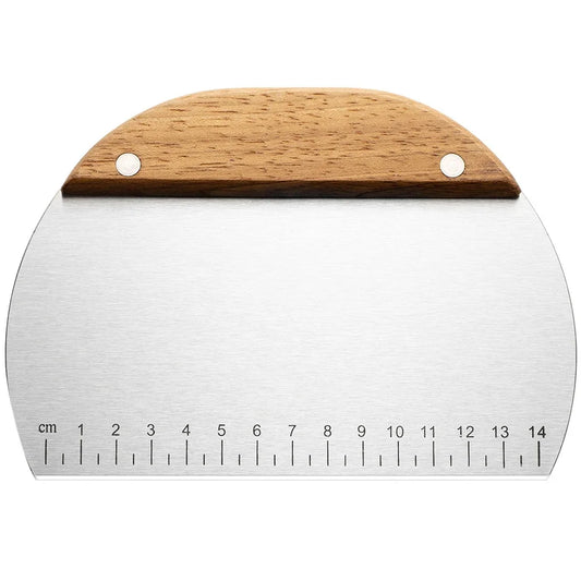 Stainless Steel Pastry Cutter & Dough Scraper with Scale – Noodle Knife & Cake Scraper Baking Tool (1/3 Pcs)