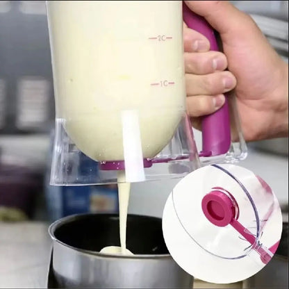 Kitchenley 900ml Batter Dispenser with Measuring Label – Squeeze Handle for Pancake, Cookie, Cake & Waffle Batter