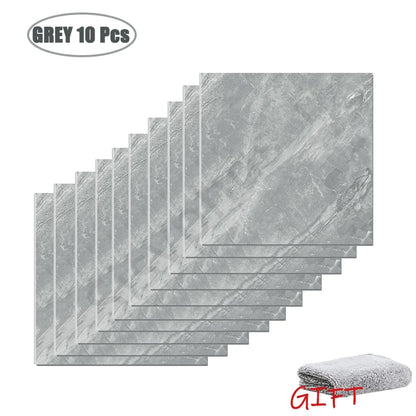10-50Pcs PVC Marble Wall Stickers Self-Adhesive Thickened Tile Sticker Bathroom Waterproof Floor Sticker Kitchen Home Decoration