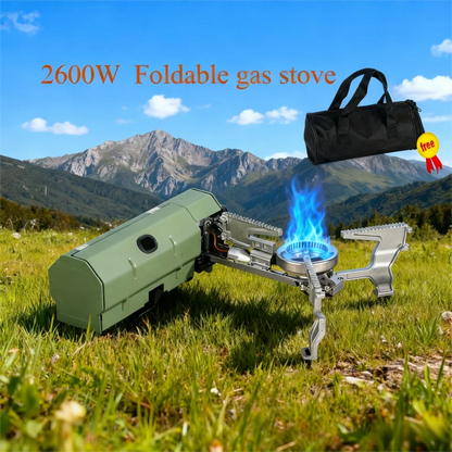 2600W Portable Gas Stove Folding Camping Stove Outdoor Hiking BBQ Travel Cooking Grill Cassette Burner