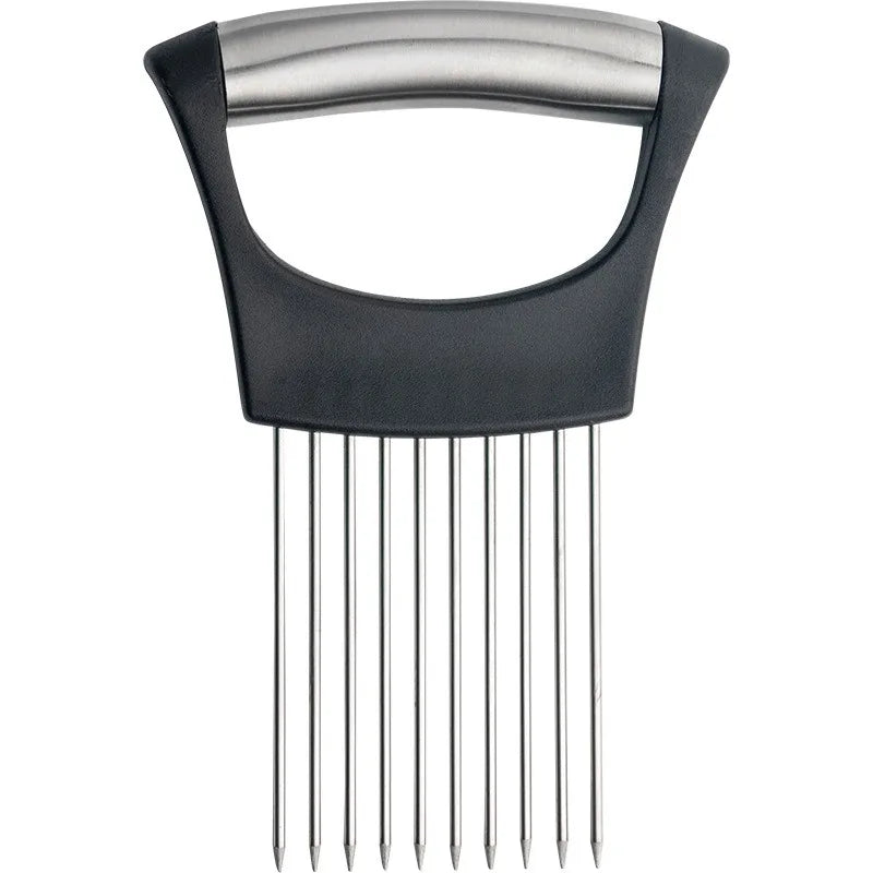 Kitchenley Onion Slicer with Stainless Steel Safety Holder – Tear-Free Vegetable Chopper for Onions, Potatoes & Tomatoes