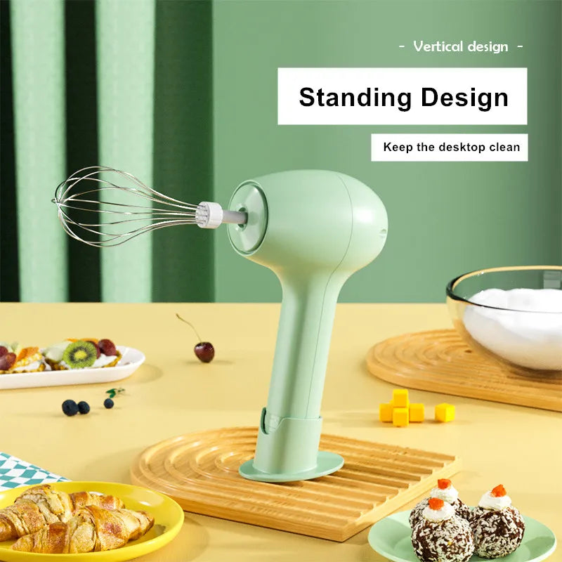 Wireless Electric Egg Beater Handheld Mini Multifunctional Milk Frother Cream Coffee Automatic Mixer With Base