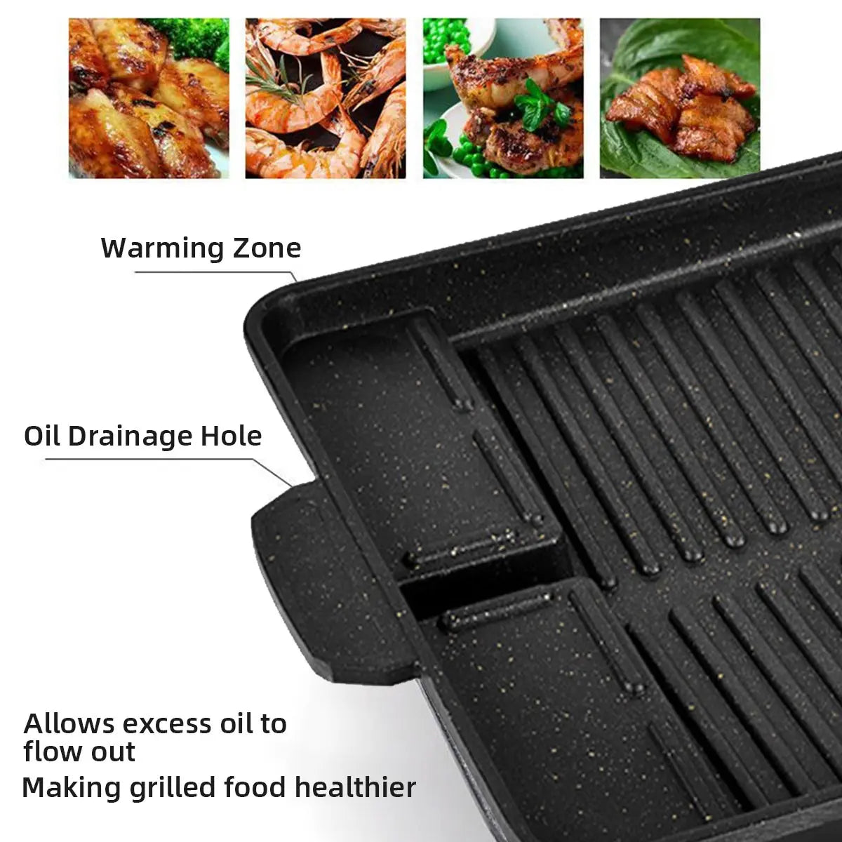Korean BBQ Grill Meat Plate – Titanium-Coated Aluminum Barbecue Griddle - Kitchenley