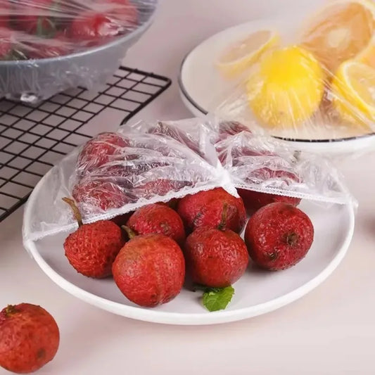 500/10PCS Disposable Food Keeping Film Kitchen Food Storage Covers Bags for Bowls Elastic Plate Plastic Lid Covers Vacuum Bags