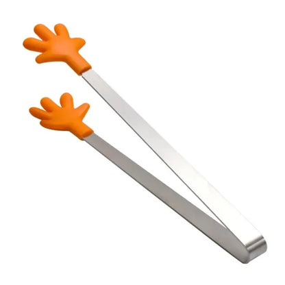 Creative Silicone Stainless Steel Mini Snack Food Tongs Non-slip Handles BBQ Bread Ice Cube Clip Kitchen Accessories BBQ