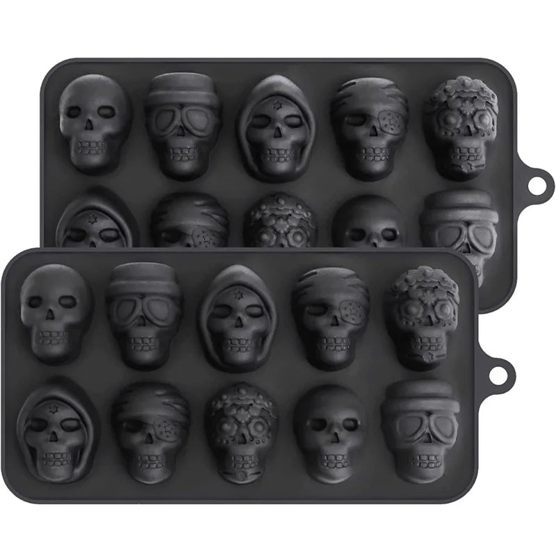 10-Grid Skull Silicone Ice Cube Mold