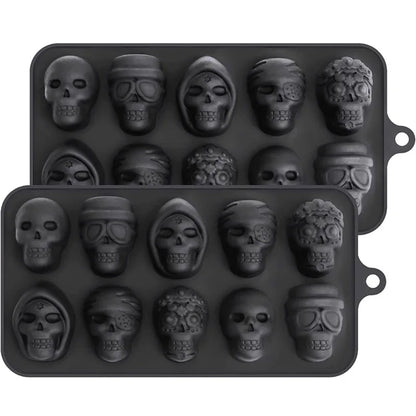 10-Grid Skull Silicone Ice Cube Mold