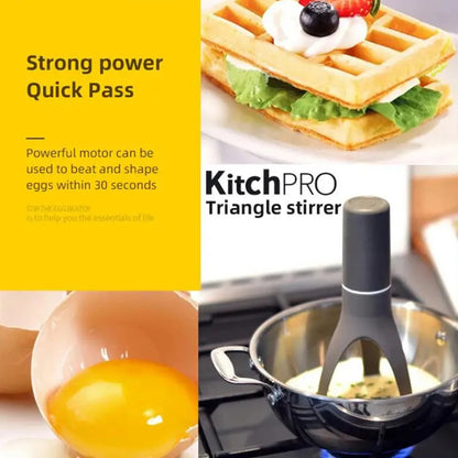 Triangle Pan Stirrer Automatic Egg Beater Multifunction Baking Flour Mixer Dishwasher Safe Battery Operated Kitchen Tools